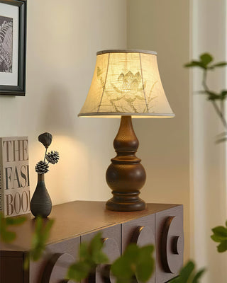 Zen Lotus Vintage Wood Table Light