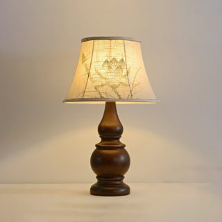 Zen Lotus Vintage Wood Table Light