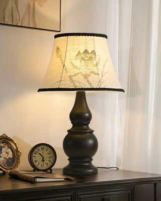 Zen Lotus Vintage Wood Table Light