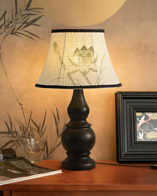 Zen Lotus Vintage Wood Table Light