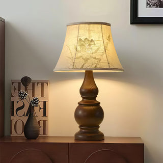 Zen Lotus Vintage Wood Table Light