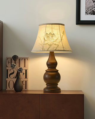 Zen Lotus Vintage Wood Table Light