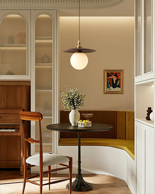 Zen Orb Oriental Wood Pendant Light