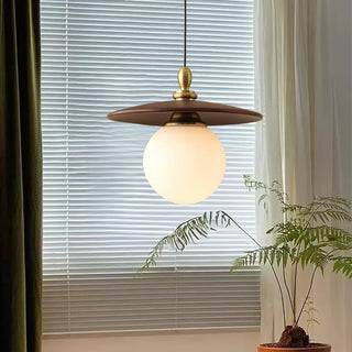 Zen Orb Oriental Wood Pendant Light