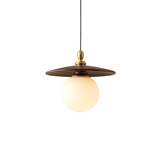 Zen Orb Oriental Wood Pendant Light