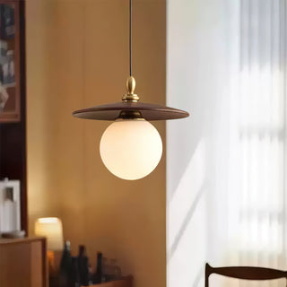 Zen Orb Oriental Wood Pendant Light
