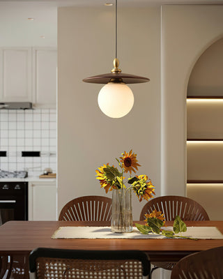 Zen Orb Oriental Wood Pendant Light