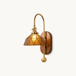 Lila Vintage Wood  Brass Wall Sconce