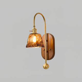 Lila Vintage Wood  Brass Wall Sconce