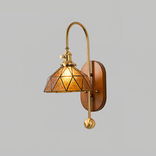 Lila Vintage Wood  Brass Wall Sconce