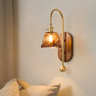 Lila Vintage Wood  Brass Wall Sconce