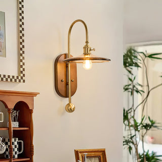 Lila Vintage Wood  Brass Wall Sconce