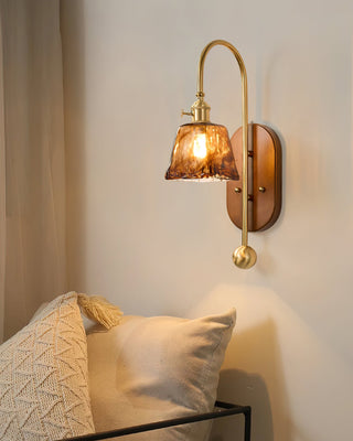 Lila Vintage Wood  Brass Wall Sconce