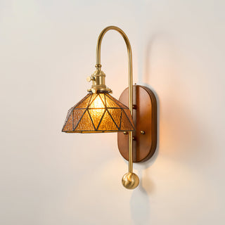 Lila Vintage Wood  Brass Wall Sconce
