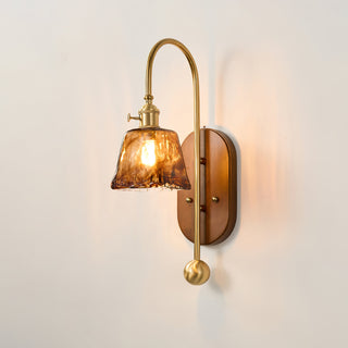 Lila Vintage Wood  Brass Wall Sconce
