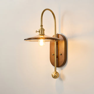 Lila Vintage Wood  Brass Wall Sconce