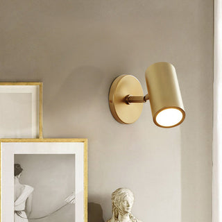 Modern Minimalist Round Cylinder Iron Spotlight 1-Light Wall Sconce Lamp For Bedroom