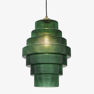 Kaleon Retro Glass Pendant Light - Glass Accents Art Deco Design for Dining and Living Room Ambiance