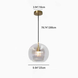 Contemporary Nordic Round Orb Iron Glass 1-Light Pendant Light For Dining Room