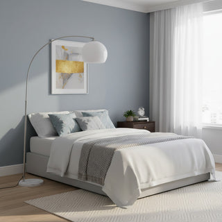 Aethervox Mid-Century Modern Arch Floor Lamp - Metal Design with Marble Accents for Living Room
