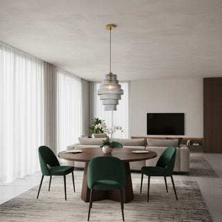 Kaleon Retro Glass Pendant Light - Glass Accents Art Deco Design for Dining and Living Room Ambiance
