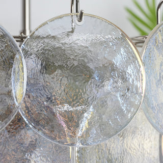 Murano Style Iridescent Glass Disc Chandelier — Modern Ceiling Light