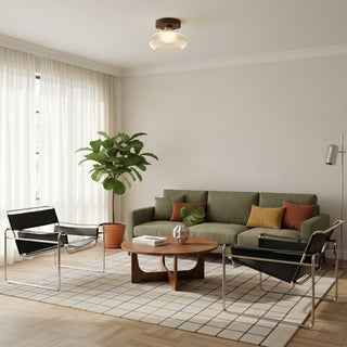 Soliro Modern Dome Glass Ceiling Light with Sleek Minimalist Form for Kitchens and Living Areas